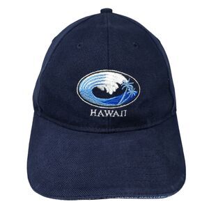Hawaii Strapback Hat Blue One Size Adjustable Embroidered 6 Panel Surfware